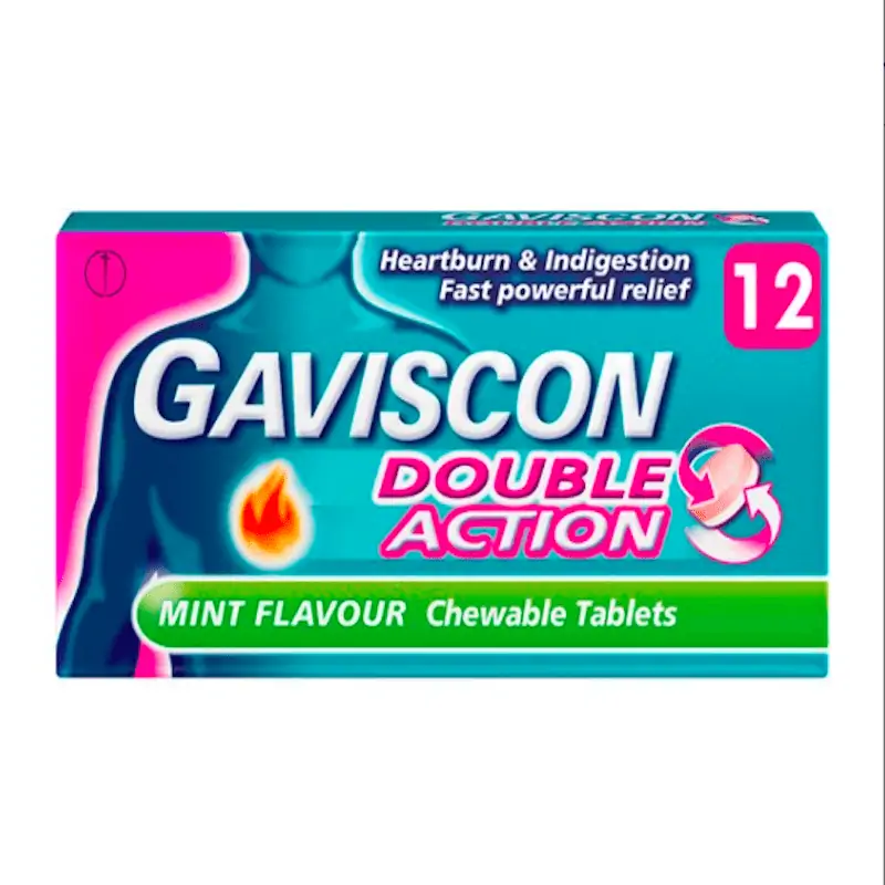 Gaviscon Double Action Mint Flavoured Chewable 12 Tablets