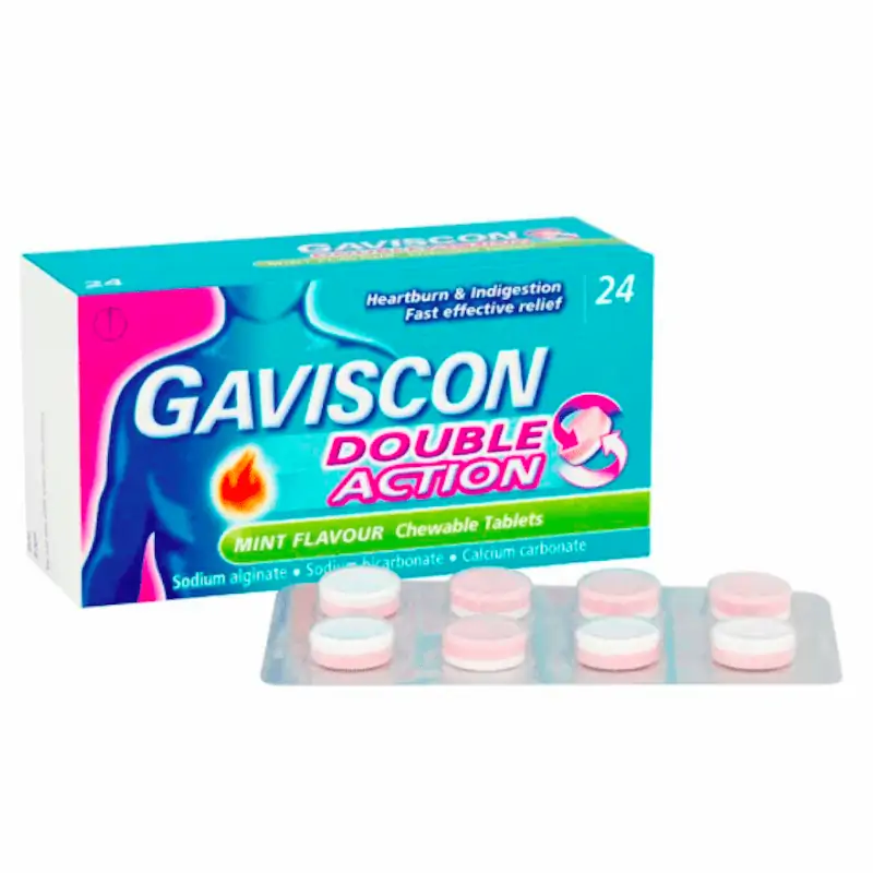 Gaviscon Double Action Mint Flavoured Chewable 24 Tablets