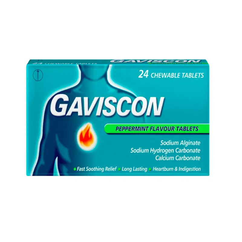 Gaviscon Peppermint Flavour Tablets 24 Chewable Tablets